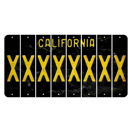 California Black Cut License Plate Strips (Set of 8) X