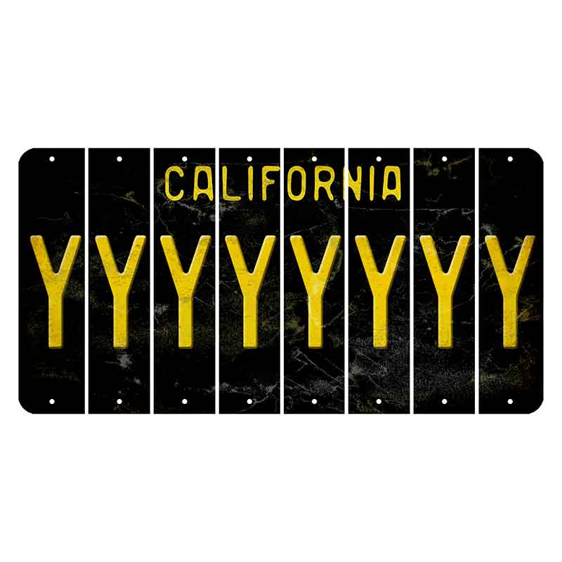 California Black Cut License Plate Strips (Set of 8) Y