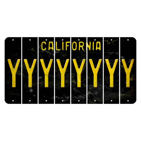 California Black Cut License Plate Strips (Set of 8) Y