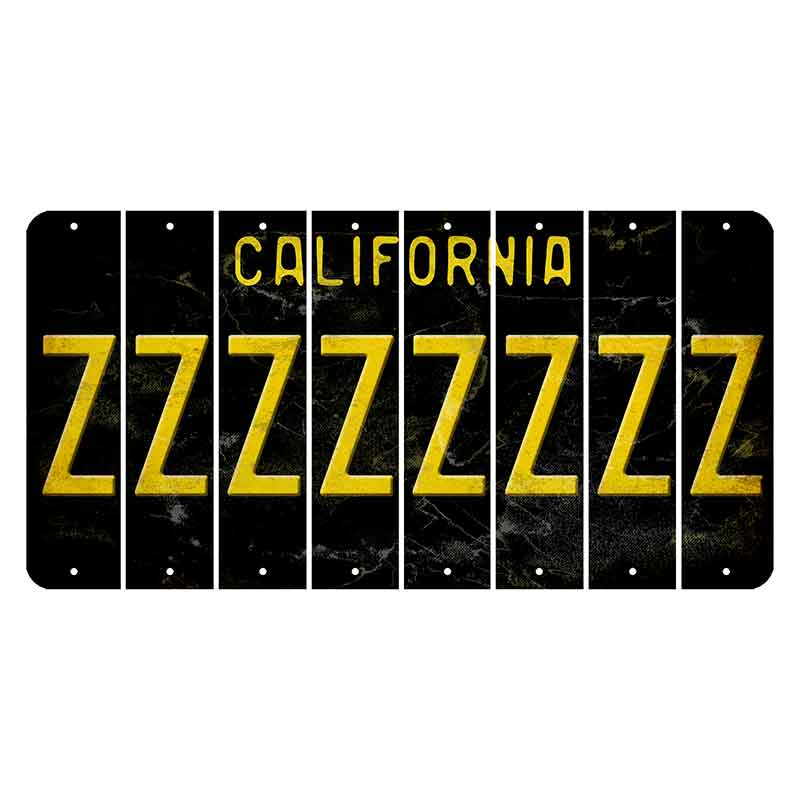 California Black Cut License Plate Strips (Set of 8) Z