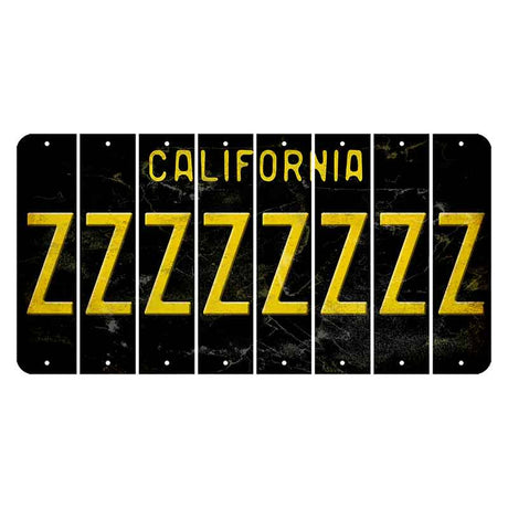 California Black Cut License Plate Strips (Set of 8) Z