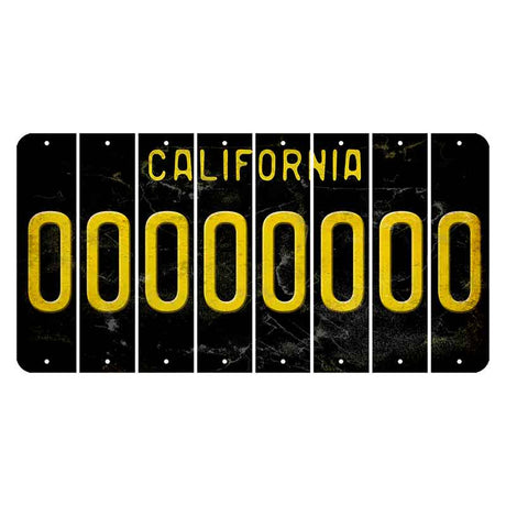 California Black Cut License Plate Strips (Set of 8) 0