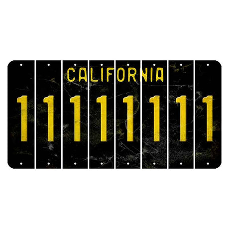 California Black Cut License Plate Strips (Set of 8) 1