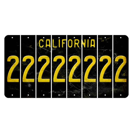 California Black Cut License Plate Strips (Set of 8) 2