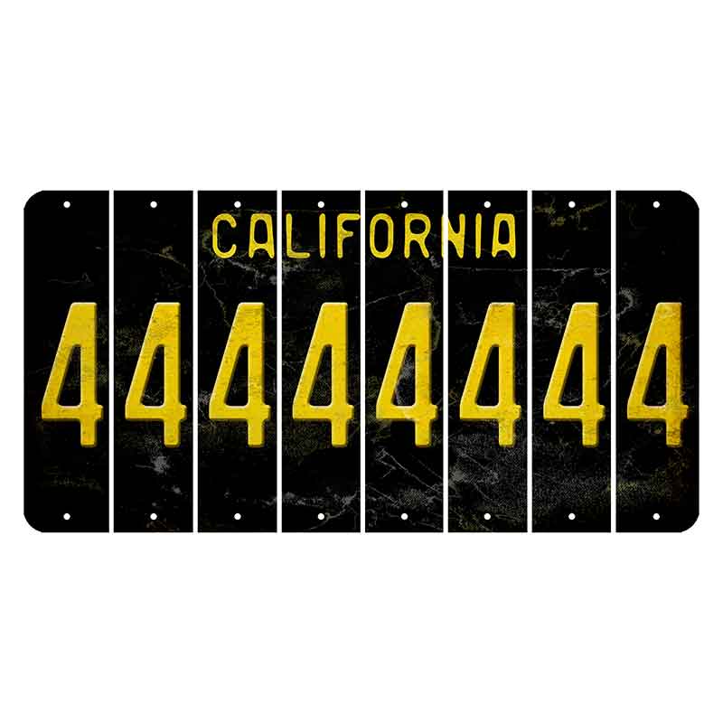 California Black Cut License Plate Strips (Set of 8) 4