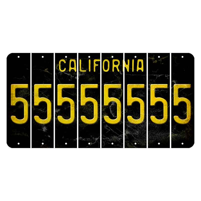 California Black Cut License Plate Strips (Set of 8) 5