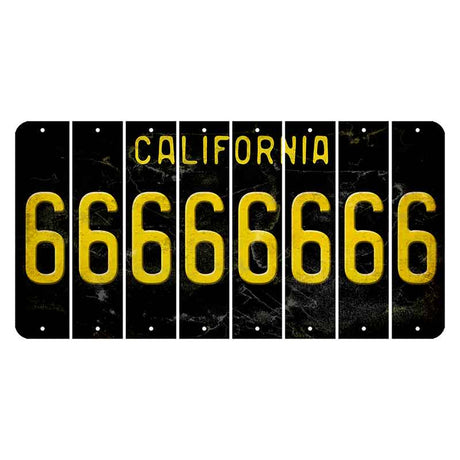 California Black Cut License Plate Strips (Set of 8) 6