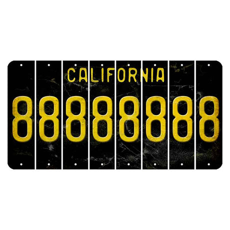 California Black Cut License Plate Strips (Set of 8) 8