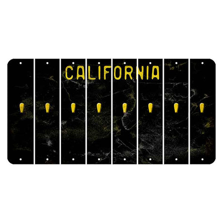 California Black Cut License Plate Strips (Set of 8) Apostrophe