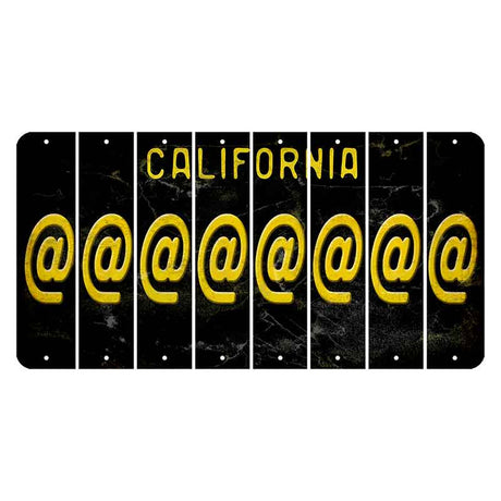 California Black Cut License Plate Strips (Set of 8) At Sign