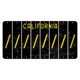 California Black Cut License Plate Strips (Set of 8) Forward Slash