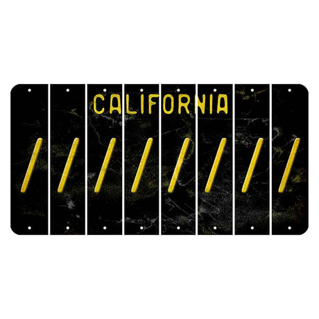 California Black Cut License Plate Strips (Set of 8) Forward Slash