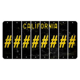 California Black Cut License Plate Strips (Set of 8) Hashtag