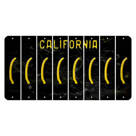California Black Cut License Plate Strips (Set of 8) Parenthesis - Left