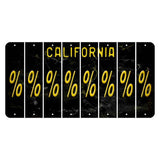 California Black Cut License Plate Strips (Set of 8) Percent Sign