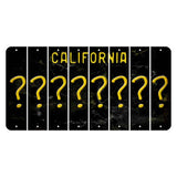 California Black Cut License Plate Strips (Set of 8) Question Mark