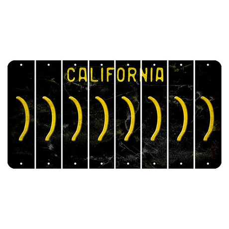 California Black Cut License Plate Strips (Set of 8) Parenthesis - Right