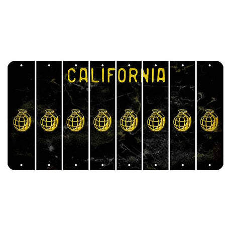 California Black Cut License Plate Strips (Set of 8) Grenade
