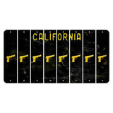 California Black Cut License Plate Strips (Set of 8) Handgun