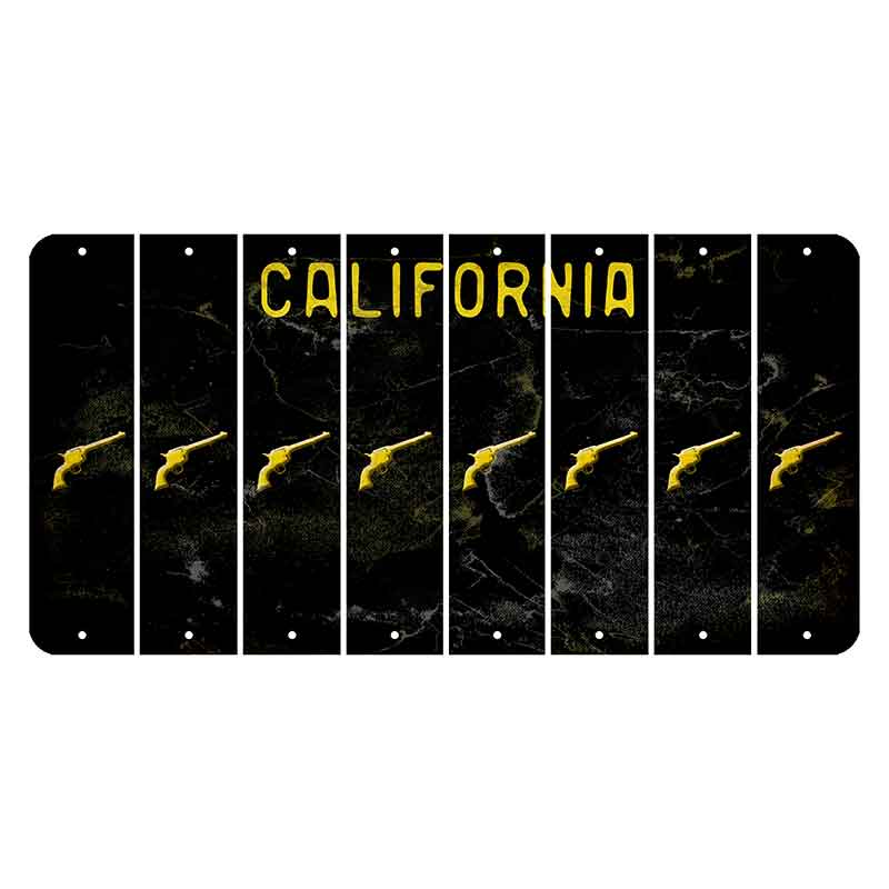 California Black Cut License Plate Strips (Set of 8) Revolver