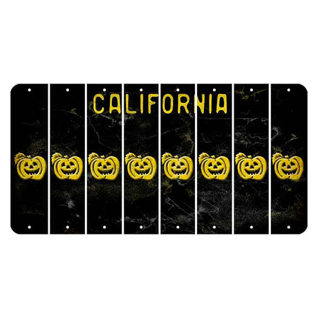 California Black Cut License Plate Strips (Set of 8) Pumpkin