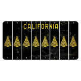California Black Cut License Plate Strips (Set of 8) Christmas Tree