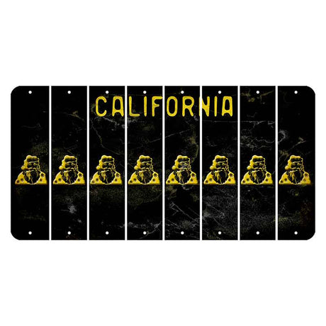 California Black Cut License Plate Strips (Set of 8) Santa Claus