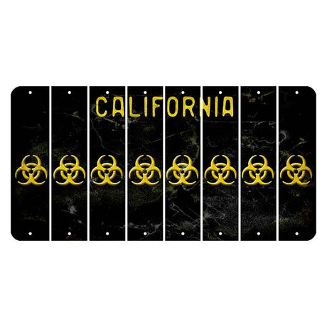 California Black Cut License Plate Strips (Set of 8) Radioactive