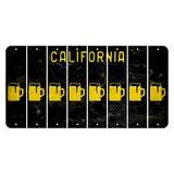 California Black Cut License Plate Strips (Set of 8) Beer Mug