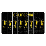 California Black Cut License Plate Strips (Set of 8) Female Golfer
