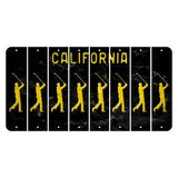 California Black Cut License Plate Strips (Set of 8) Male Golfer