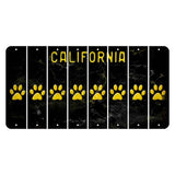 California Black Cut License Plate Strips (Set of 8) Dog Paw