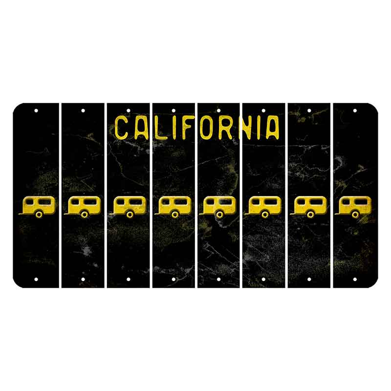 California Black Cut License Plate Strips (Set of 8) Traffic Light