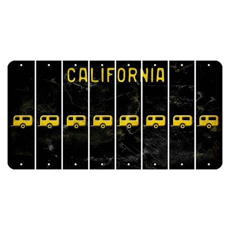 California Black Cut License Plate Strips (Set of 8) Traffic Light