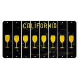 California Black Cut License Plate Strips (Set of 8) Whale