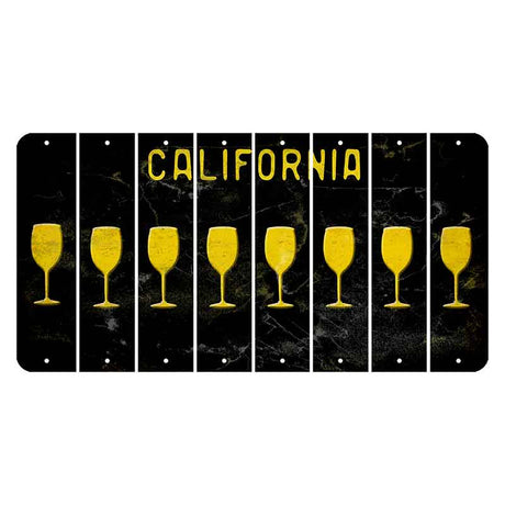 California Black Cut License Plate Strips (Set of 8) Whale