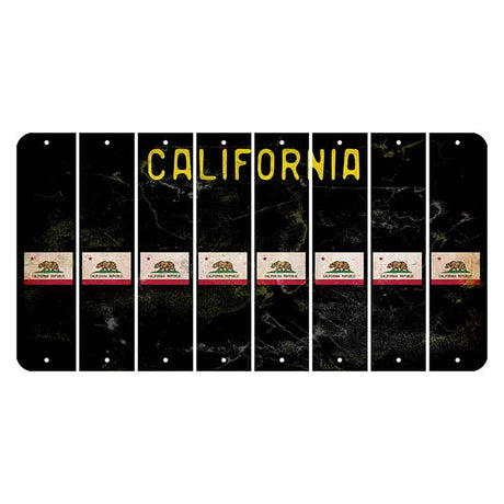 California Black Cut License Plate Strips (Set of 8) Star Fish
