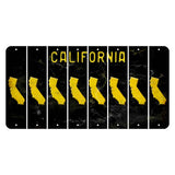 California Black Cut License Plate Strips (Set of 8) State Flag