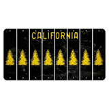 California Black Cut License Plate Strips (Set of 8) Pine Tree