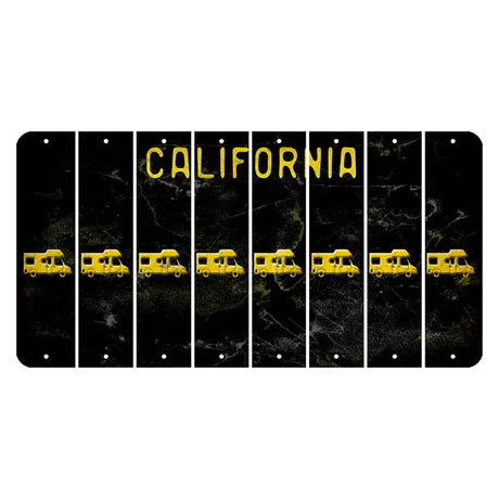 California Black Cut License Plate Strips (Set of 8) Camper