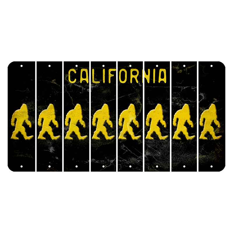 California Black Cut License Plate Strips (Set of 8) Bigfoot