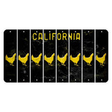 California Black Cut License Plate Strips (Set of 8) Chicken