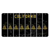 California Black Cut License Plate Strips (Set of 8) Gadsden