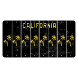California Black Cut License Plate Strips (Set of 8) Palm Trees