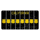 California Black Cut License Plate Strips (Set of 8) Police Badge
