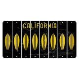 California Black Cut License Plate Strips (Set of 8) Submachine Gun