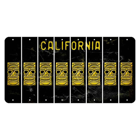 California Black Cut License Plate Strips (Set of 8) Tennis Racket