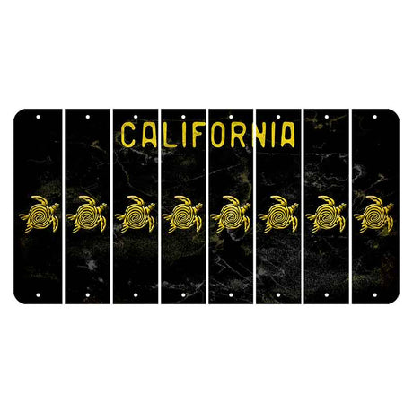 California Black Cut License Plate Strips (Set of 8) Sea Turtle