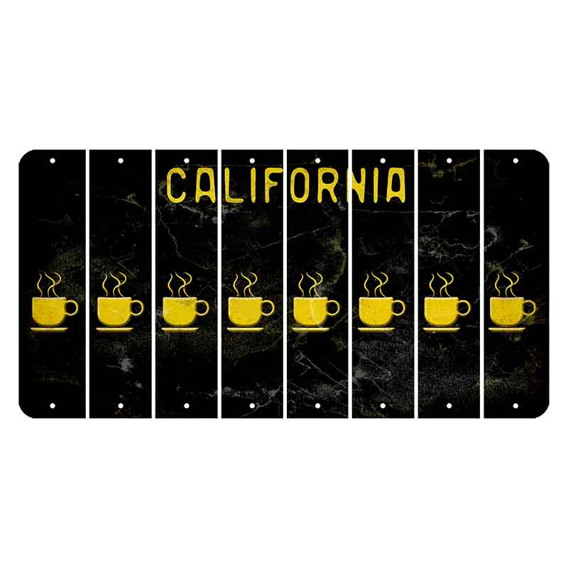 California Black Cut License Plate Strips (Set of 8) Coffee Mug