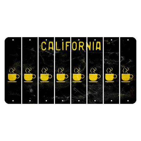 California Black Cut License Plate Strips (Set of 8) Coffee Mug